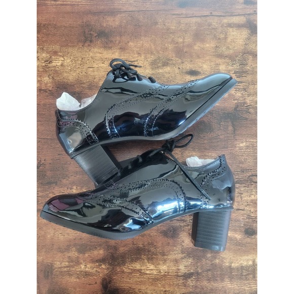 Odema Mid Block Heel lace up pumps size 7 *New* - Picture 1 of 9